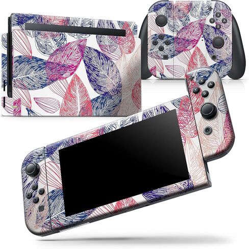 Design Skinz - Compatible with Nintendo DSi XL - Skin Decal Protective Scratch-Resistant Removable Vinyl Wrap Cover - Seamless Pink & Blue Color Leaves in Saudi Arabia