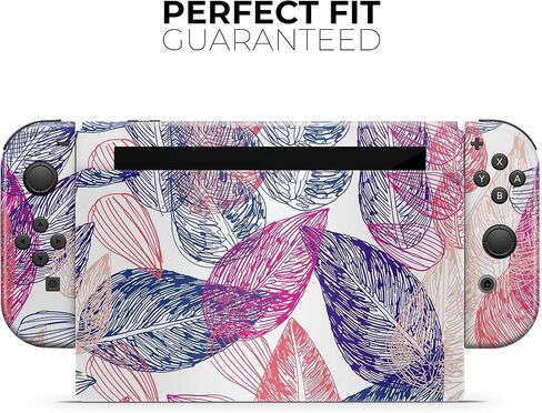 Design Skinz - Compatible with Nintendo DSi XL - Skin Decal Protective Scratch-Resistant Removable Vinyl Wrap Cover - Seamless Pink & Blue Color Leaves in Saudi Arabia