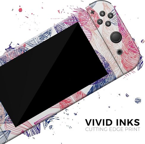 Design Skinz - Compatible with Nintendo DSi XL - Skin Decal Protective Scratch-Resistant Removable Vinyl Wrap Cover - Seamless Pink & Blue Color Leaves in Saudi Arabia