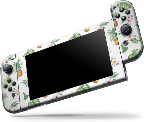 Design Skinz - متوافق مع Nintendo DSi XL - غطاء حماية من الفينيل قابل للإزالة ومقاوم للخدش - الأناناس الاستوائي ونمط الأزهار in Saudi Arabia