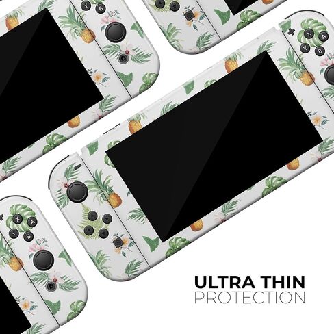 Design Skinz - متوافق مع Nintendo DSi XL - غطاء حماية من الفينيل قابل للإزالة ومقاوم للخدش - الأناناس الاستوائي ونمط الأزهار in Saudi Arabia