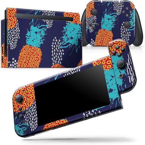 Design Skinz - Compatible with Nintendo DSi XL - Skin Decal Protective Scratch-Resistant Removable Vinyl Wrap Cover - Retro Summer Pineapple v4 in Saudi Arabia