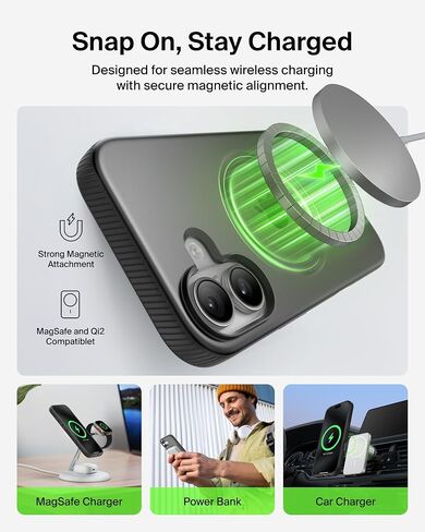 Belkin for iPhone 17 Pro Case, Grip, MagSafe Compatible w/Anti-Scratch & Anti-Yellowing Coating, Touch Sensitive Camera Control - Military Grade, Anti-Slip, Magnetic, Shockproof, Protective in Saudi Arabia