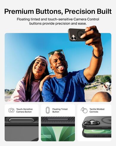 Belkin for iPhone 17 Pro Case, Grip, MagSafe Compatible w/Anti-Scratch & Anti-Yellowing Coating, Touch Sensitive Camera Control - Military Grade, Anti-Slip, Magnetic, Shockproof, Protective in Saudi Arabia