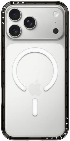 حافظة CASETiFY صغيرة الحجم لهاتف iPhone 17 Pro Max [رفيعة وأنيقة/متوافقة مع Magsafe / 4 أقدام حماية من السقوط بدرجة عسكرية 2X] - أسود شفاف in Saudi Arabia