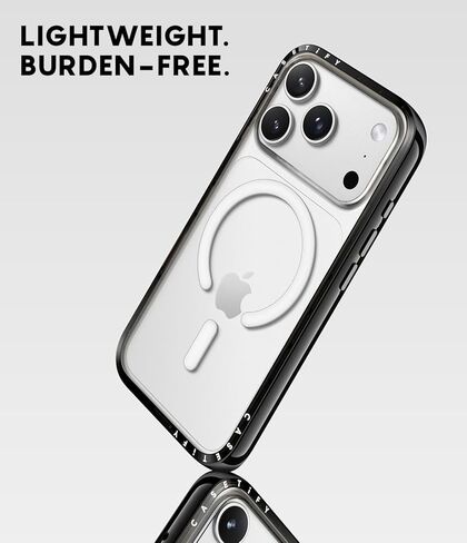 حافظة CASETiFY صغيرة الحجم لهاتف iPhone 17 Pro Max [رفيعة وأنيقة/متوافقة مع Magsafe / 4 أقدام حماية من السقوط بدرجة عسكرية 2X] - أسود شفاف in Saudi Arabia