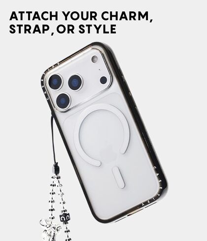 حافظة CASETiFY صغيرة الحجم لهاتف iPhone 17 Pro Max [رفيعة وأنيقة/متوافقة مع Magsafe / 4 أقدام حماية من السقوط بدرجة عسكرية 2X] - أسود شفاف in Saudi Arabia