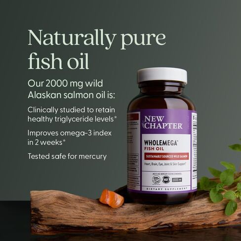 New Chapter Wholemega Whole Fish Oil, 180 Softgels . 1000mg in Saudi Arabia