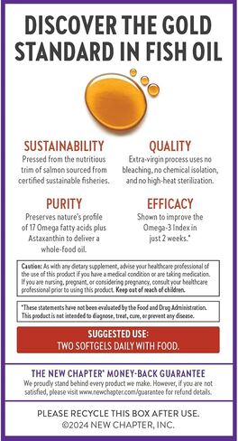 New Chapter Wholemega Whole Fish Oil, 180 Softgels . 1000mg in Saudi Arabia