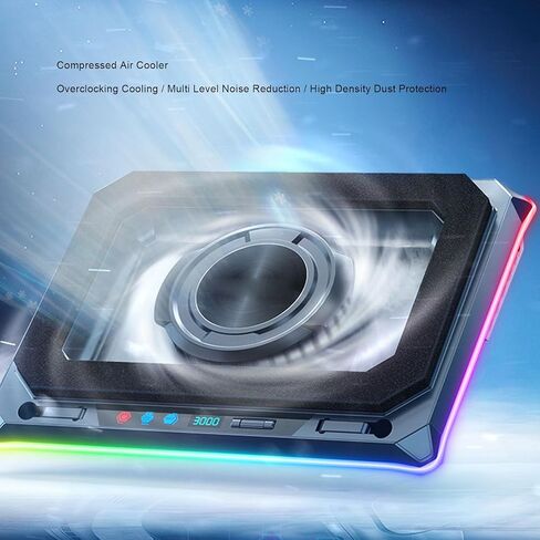 Laptop Cooling Pad, RGB Laptop Cooler Stand, Gaming Notebook Cooler with 14cm Turbo Fan and 4xUSB Ports for 15 to 19 Inches Laptops, 5 Adjustable Heights, Black in Saudi Arabia