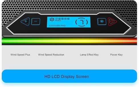 Asixxsix Laptop Cooling Pad, 8 Height Adjustable Multi Color RGB 10 Lighting Modes Ergonomic Gaming Cooler with 2 USB Ports and Phone Stand for 12 to 19 Inch Laptops on Desk or Lap (13 Fans) in Saudi Arabia