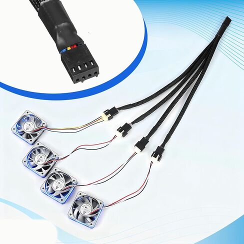 3 PCS Fan Splitter 4 Pin+3 Pin Computer PC Case PWM Fan Splitter Cable 1 to 4 in Saudi Arabia