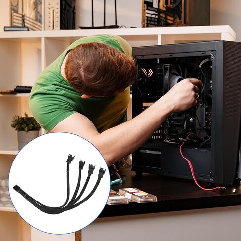3 PCS Fan Splitter 4 Pin+3 Pin Computer PC Case PWM Fan Splitter Cable 1 to 4 in Saudi Arabia