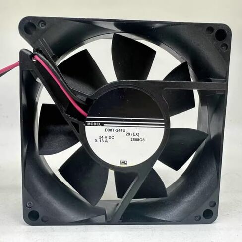 D08T-24TU DC 24V 0.13A 80x80x25mm مروحة تبريد بسلكين in Saudi Arabia