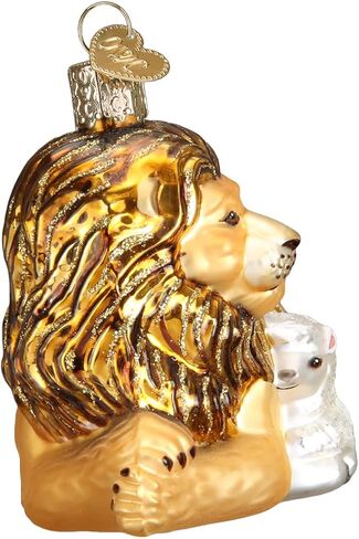 Old World Christmas Spiritual Gifts Glass Blown Ornaments for Christmas Tree Lion Lamb in Saudi Arabia
