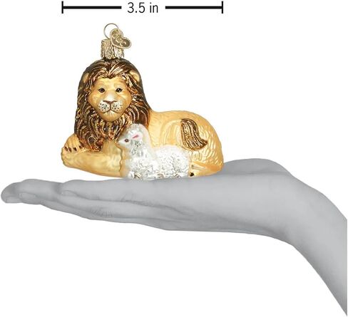 Old World Christmas Spiritual Gifts Glass Blown Ornaments for Christmas Tree Lion Lamb in Saudi Arabia