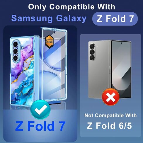 حافظة Meshine لهاتف Galaxy Z Fold 7 مغناطيسية، [متوافقة مع MagSafe] [حماية المفصلات] [واقي شاشة مدمج]، حافظة صلبة مقاومة للصدمات للنساء والفتيات لهاتف Samsung Galaxy Z Fold 7(2025)، شفاف لامع in Kuwait