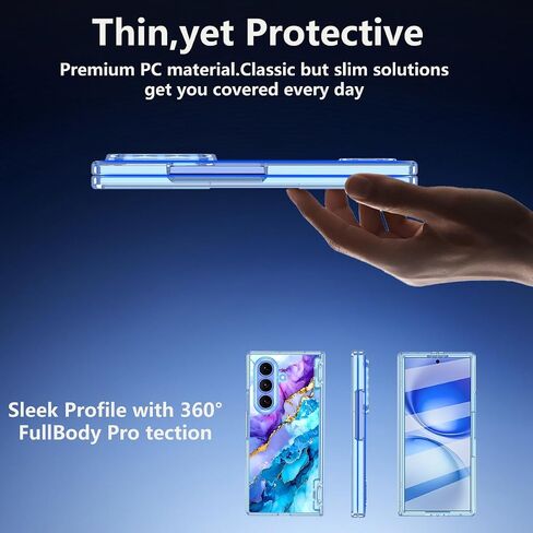حافظة Meshine لهاتف Galaxy Z Fold 7 مغناطيسية، [متوافقة مع MagSafe] [حماية المفصلات] [واقي شاشة مدمج]، حافظة صلبة مقاومة للصدمات للنساء والفتيات لهاتف Samsung Galaxy Z Fold 7(2025)، شفاف لامع in Kuwait