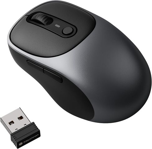 Keychron BM24 Wireless Mouse, 2400 DPI Quiet Clicks, 2.4 GHz/Bluetooth 5.2/Wired with Programmable Buttons, Long Battery Life for Laptop PC/Mac/Windows - Space Gray in Saudi Arabia