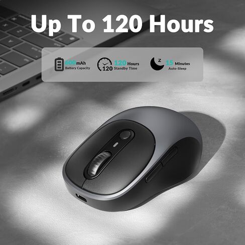 Keychron BM24 Wireless Mouse, 2400 DPI Quiet Clicks, 2.4 GHz/Bluetooth 5.2/Wired with Programmable Buttons, Long Battery Life for Laptop PC/Mac/Windows - Space Gray in Saudi Arabia
