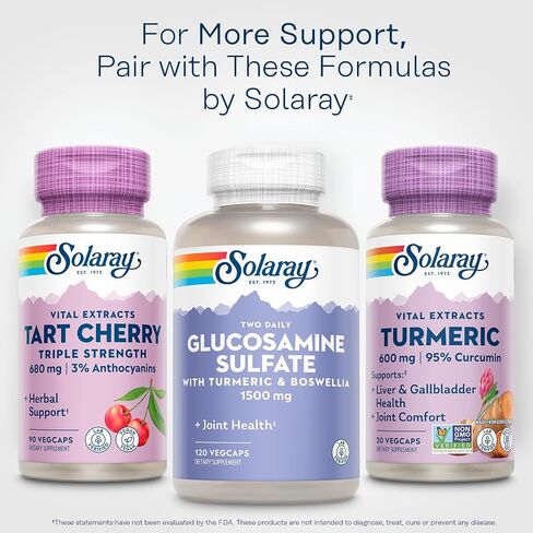 SOLARAY Turmeric Root Extract 600mg | One Daily | Healthy Joints, Cardiovascular System Support | Guaranteed Potency | 60 VegCaps in Saudi Arabia