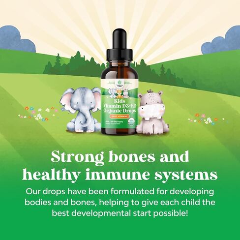 Vitamin D Drops with K-2 Vitamin - Liquid Vitamin D 5000 IU and MK7 K2 Vitamin Supplement for Immune Support and Joint Health - Liquid Vitamin D3 with K2 Vitamin MK7 and MCT Oil for Better Absorption in Saudi Arabia