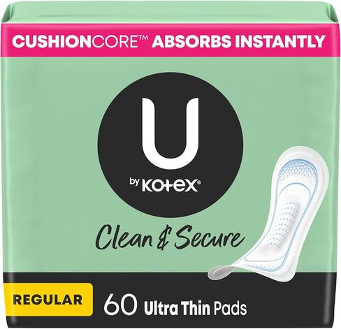 U By Kotex Security Ultra Thin Pads, Regular, Unscented, 22Count, 0.260 Lb (Pack Of 8) in Saudi Arabia