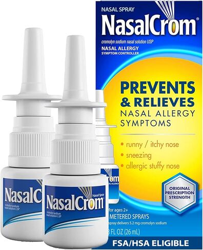 NasalCrom Nasal Spray Allergy Symptom Controller | 200 Sprays | .88 FL OZ (2 Pack) in Kuwait
