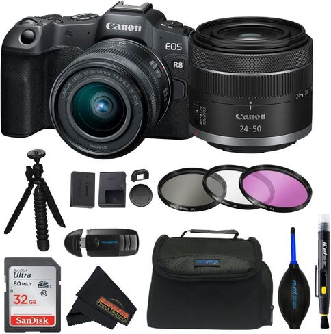 كاميرا Canon EOS R8 كاملة الإطار بدون مرآة (متجددة) (الهيكل فقط + مجموعة الملحقات الأساسية) in Saudi Arabia
