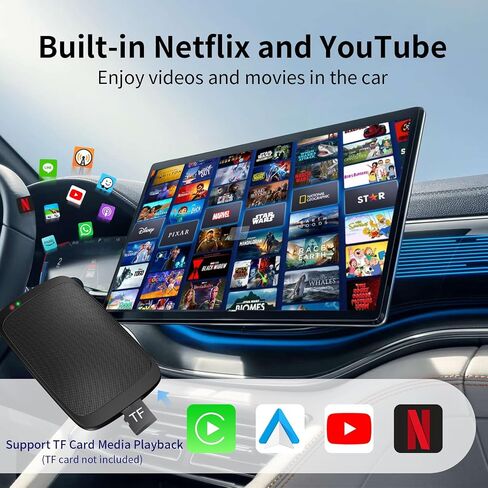 Magic Box 3.0 Support YouTube/Netflix, 2025 Upgraded 4 in 1 Wireless CarPlay Adapter, Smart Netflix carplay Adapter Ai Box, Car Video Box in Saudi Arabia