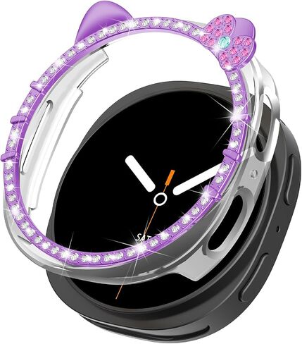 Bling Case for Samsung Galaxy Watch 8 Screen Protector 40mm 44mm for Women,Hard PC Cover Protective Film Full Protection Bumper for Samsung Galaxy Watch 8 Case 40 44 mm in Saudi Arabia