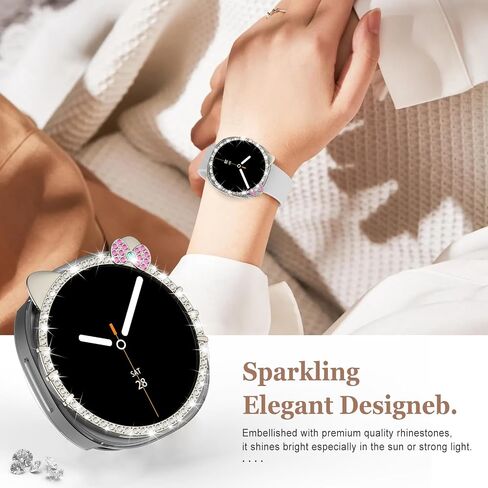 Bling Case for Samsung Galaxy Watch 8 Screen Protector 40mm 44mm for Women,Hard PC Cover Protective Film Full Protection Bumper for Samsung Galaxy Watch 8 Case 40 44 mm in Saudi Arabia