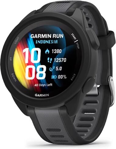 حافظة FitTurn مكونة من قطعتين لساعة Garmin Forerunner 165، حافظة بديلة من السيليكون بأكمام نحيفة، غطاء حماية من السيليكون المضاد للخدش لملحقات Forerunner 165 (أبيض، أسود) in Kuwait