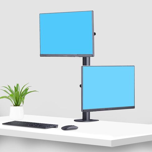حامل مكتب StarTech.com لشاشتين مكدستين رأسيًا، مزدوج 49 بوصة، إجمالي 70 رطل (32 كجم)، مشبك C، VESA، 16:9/32:9، TAA in Saudi Arabia