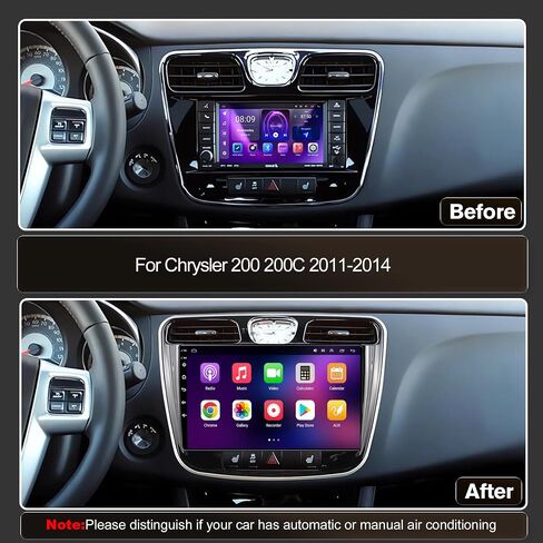 [4+64G] ستيريو سيارة Android 13 مع Apple Carplay اللاسلكي وAndroid Auto لـ Chrysler 200 200C 2011-2014 9 بوصة ترقية راديو تعمل باللمس مع كاميرا AHD، ملاحة GPS، SWC، WiFi، FM، بلوتوث in Saudi Arabia