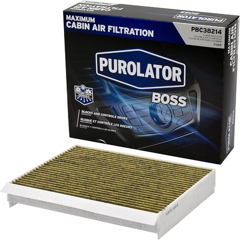 Purolator PBC38214 PurolatorBoss Automotive Cabin Air Filter مع Febreze والكربون المنشط والسيارات وشاحنات ركاب OEM استبدال Ford F-150 و F-250 و Expedition والمزيد in Saudi Arabia