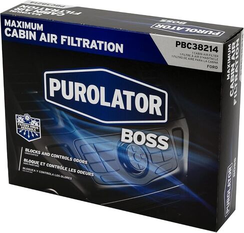 Purolator PBC38214 PurolatorBoss Automotive Cabin Air Filter مع Febreze والكربون المنشط والسيارات وشاحنات ركاب OEM استبدال Ford F-150 و F-250 و Expedition والمزيد in Saudi Arabia