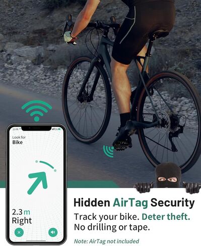 حامل دواسة دراجة AirTag، حافظة تعقب GPS مخفية للدراجات متوافقة مع AirTag، دواسات مسطحة من الألومنيوم CNC مقاومة للماء بخيط 9/16 بوصة، تصميم مضاد للسرقة للجبال والدراجات الإلكترونية على الطرق in Saudi Arabia