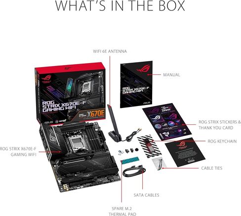ASUS ROG STRIX X670E-F GAMING WIFI AMD X670 مقبس AM5 ATX in Saudi Arabia