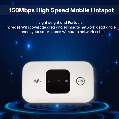 نقطة اتصال متنقلة، راوتر سفر محمول بسرعة 150 ميجابت في الثانية، جهاز نقطة اتصال لبطاقة SIM عالية السرعة 4G، مناسب للسفر والتخييم والعمل عن بعد in Kuwait