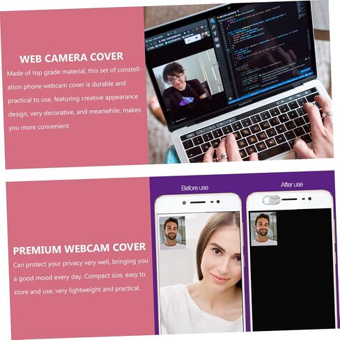 TEHAUX 6 قطع من ملصقات حماية الخصوصية، غطاء لوحة للهاتف المحمول، كاميرا الويب، ملصقات تزيين جمالية in Saudi Arabia