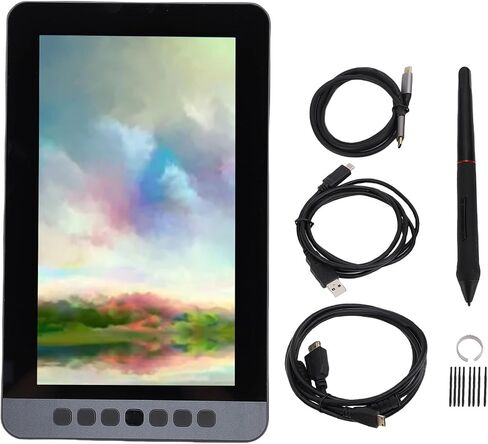 11.6Inch Drawing Tablet with Screen, Digital Art Graphic Tablet with No Battery Stylus, Tilt Function, 6 Shortcut Keys for Paint, Design, Illustration, Editing, for PC in Saudi Arabia