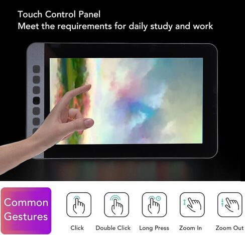 11.6Inch Drawing Tablet with Screen, Digital Art Graphic Tablet with No Battery Stylus, Tilt Function, 6 Shortcut Keys for Paint, Design, Illustration, Editing, for PC in Saudi Arabia
