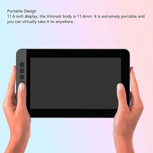 11.6Inch Drawing Tablet with Screen, Digital Art Graphic Tablet with No Battery Stylus, Tilt Function, 6 Shortcut Keys for Paint, Design, Illustration, Editing, for PC in Saudi Arabia
