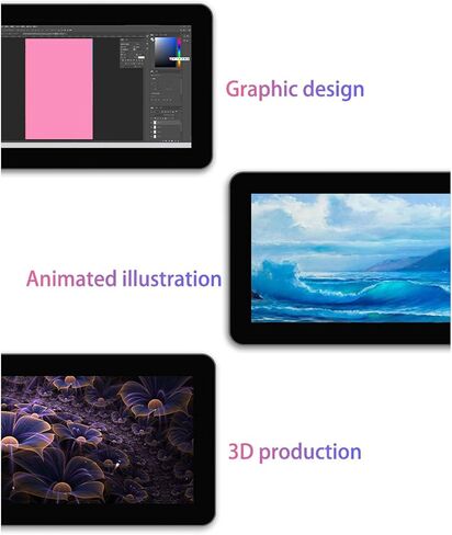11.6Inch Drawing Tablet with Screen, Digital Art Graphic Tablet with No Battery Stylus, Tilt Function, 6 Shortcut Keys for Paint, Design, Illustration, Editing, for PC in Saudi Arabia