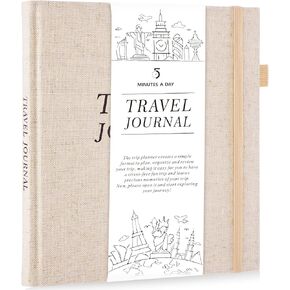 5 MINUTES A DAY Travel Journal for Women, Adventure Book for 20 Trips, Travel Journal Notebook Diary for Traveler, Vocation Planner, Travel Gifts(126 Pages, Dark Green)