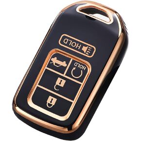 Cacacar for Honda Key Fob Cover, Premium Soft TPU Full Protection Key Fob Case for 2016-2022 Honda Accord Civic CRV Pilot Ridgeline Passport Smart Remote Key Protector (Size B-Ivory)