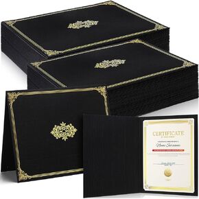 Kosiz 100 Pcs Certificate Holders Diploma Covers Document Holder Gold Foil Border for Letter Size 8.5 x 11 Inch Award Certificate Document Papers(Navy Blue)