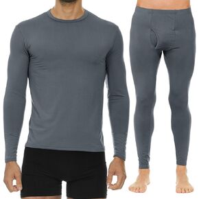 Thermajohn Small, Charcoal Thermal Top & Bottom Bundle | Thermal Compression Shirts & Leggings for Men | Cozy, Flexible Thermal Underwear Set for Cold Weather in Saudi Arabia