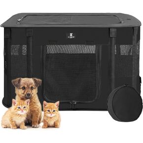 X-ZONE PET Dog Playpen, Portable Pet Play Pen for Cat, Foldable Exercise Play Tent Kennel Crate, Great for Indoor Outdoor Travel Camping Use, Come with Free Carring Case Pink M